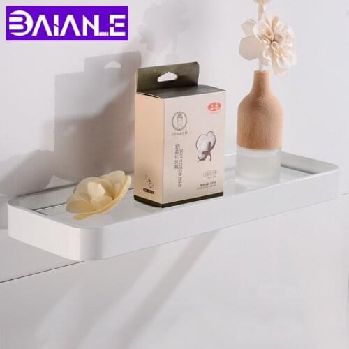 Bathroom Shelf Corner White Aluminum Bathroom Shelves Shower Storage Rack Decorative Toilet Racks Wall Mounted Shampoo Shelf