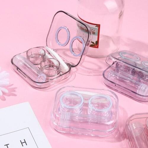 Portable Transparent Lens Holder Care Contact Lenses Case Solution Bottle Container Lens Box Tweezers Storager