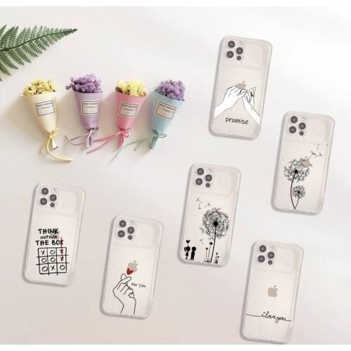 Dandelion Feather Text Phone Case Transparent for iPhone 7 8 11 12 se 2020 mini pro X XS XR MAX Plus
