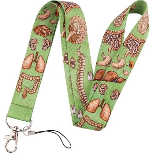 Human System Structure Lanyard Badge ID Mobile Phone Rope Key Lanyard Neck Straps Accessories webbings ribbons