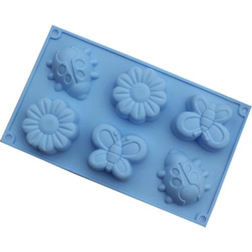 Silicone Cake Mold Chocolate Moulds Jelly Pudding Molds 6 Holes Butterfly Moon Star Shaped Ice Cube Tray Dessert Making Tool