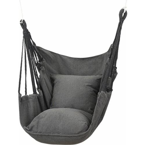 HooRu Camping Swing Chair Outdoor Portable Folding Hammock Chair with Pillow Picnic Garden Bedroom Relax Hanging Seat Furniture