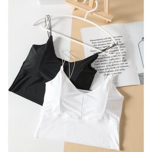 Sexy Ice Silk Bras For Women Underwear Beauty Back Tube Tops Female Wireless Padded Summer Bra