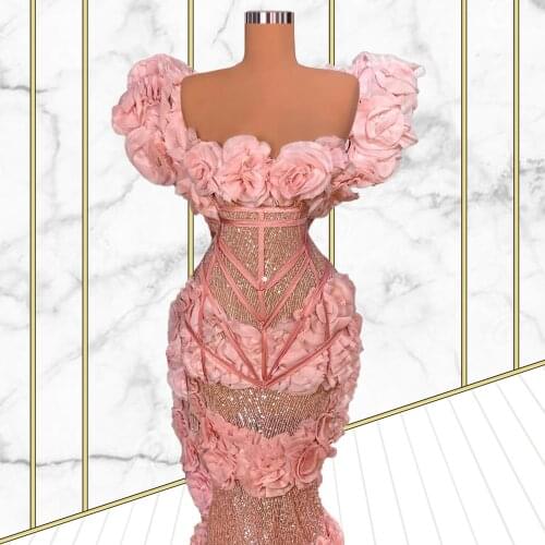 2021 Flower Prom Dresses for Women Girls Homecoming Graduation Quinceanera Clothing Cocktail Pageant Party Gowns Customize Size