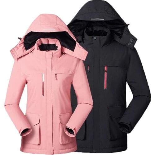 Heated Vest Women Men USB Infrared Electric Jacket Long Sleeves Hooded Coat Outdoor Skiing Hiking Winter Thermal Windbreaker