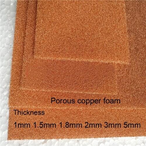 1mm 1.5mm 1.8mm 2mm 3mm 5mm Porous copper foam catalyst support battery pole carrier Copper sponge electromagnetic shielding