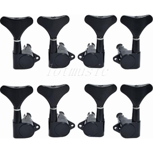 2Set Compact Sealed Bass Guitar Machine Heads Tuners Black 4(2R2L)