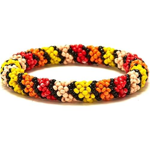 Handmade Bead Bracelet Hippy Friendship Popular Roll Crochet Woven Seed Beads stripes Pattern Bracelets For Women