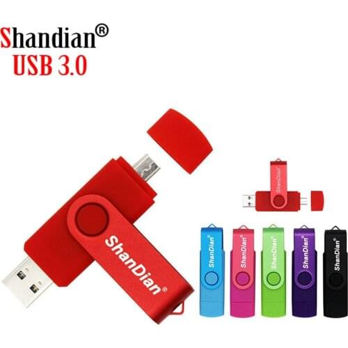 SHANDIAN 9 colors USB 3.0 Smart phone USB Flash drive OTG pendrive 4GB 8GB 16GB 32GB 64GB Micro disk for phone hot selling