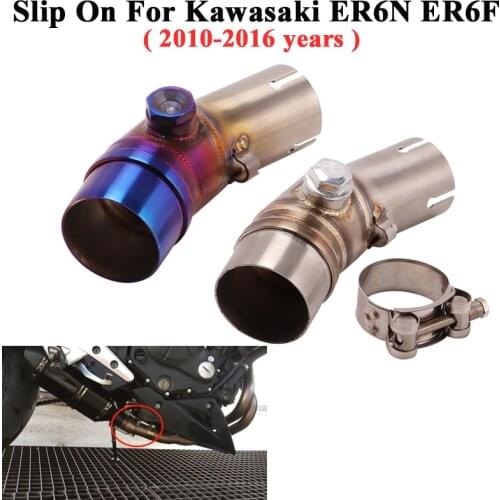 Slip On For Kawasaki ER6N ER6F 2010 - 2016 Motorcycle Exhaust Muffler Escape Modified Motorbike Middle Connection Link Pipe 51mm