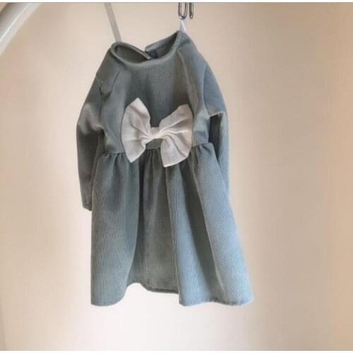 2021 New Style Girls Corduroy Dress Fashion Autumn Full Sleeve Cotton Girls Dresses 1-4 Years QA125