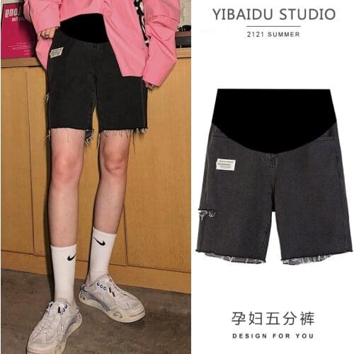 2021 NEW Summer Fashion Shorts Pregnant Women Denim Shorts Pregnant Pants Stretch Belly Pregnant Women Clothes Maternity