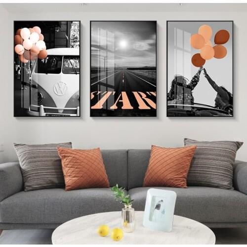 Orange Modern City Canvas Painting Landscape of the Eiffel Tower in Paris Poster Wall Picture for Living Room Home Decor Gift