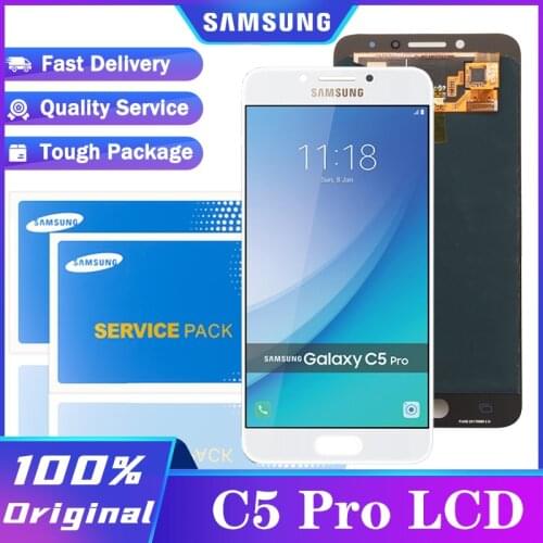 Original 5.2'' AMOLED Display for SAMSUNG Galaxy C5 Pro C5010 LCD Touch Screen Digitizer Assembly Repair Parts