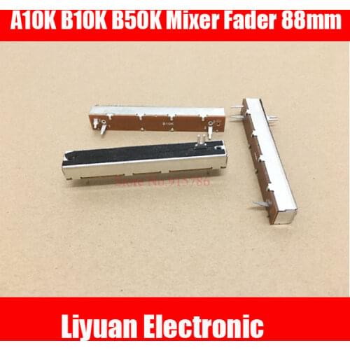 10pcs Mono SL60V A10K B10K B50K Mixer Fader 88mm Straight Slide Potentiometer Volume Control 3pin