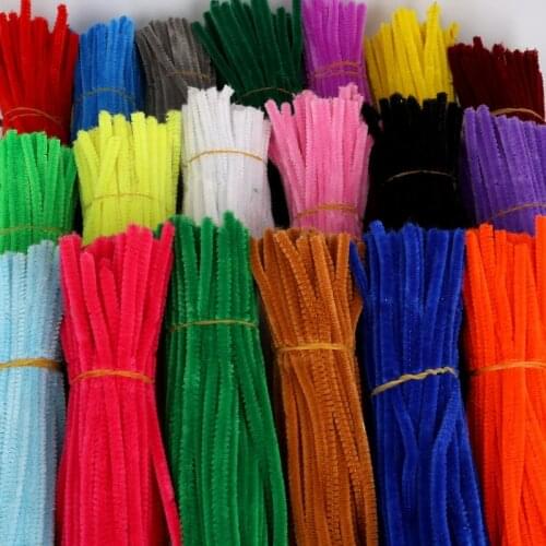 100pcs 30cm Chenille Stems Pipe Cleaners Kids Plush Stick Childrens Educational Toys DIY Gift Fake Flowers & Wreaths Decor