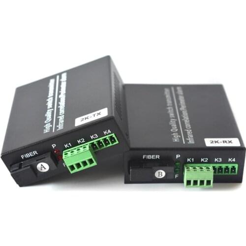 2 Channels Dry Contact Closure Fiber optic Extenders Repeater ,Transmitter and Receiver, Data storage Singlemode Fiber up 20Km
