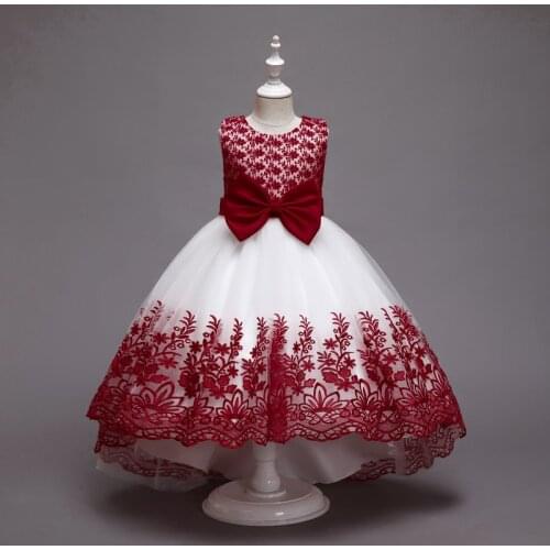 2021 Formal Girls Birthday Dress Kids Wedding Dresses For Children Costume Lace Princess Party Dress Girl First Prom Flower Gown