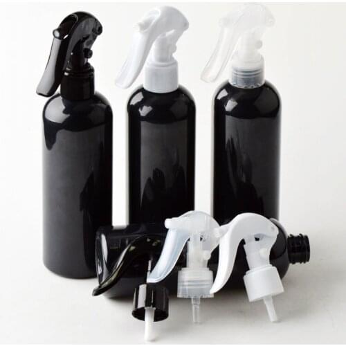 20 x 300ml Travel Shower Black Plastic Spray Bottles With Ergonomic Trigger Sprayer Refillable Bottle Support Logo Printing