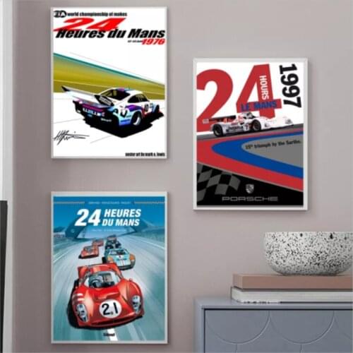 24 Hours Of Le Mans 1973 On Canvas Print Nordic Poster Wall Art Picture For Living Noom Home Decoration Frameless