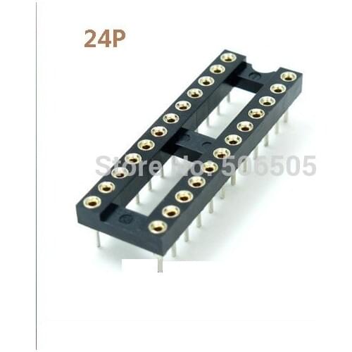24P Round hole IC socket DIP 24 DIP-24Pins seat microcontroller socket 10pcs/lot