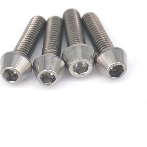 4 PCS M4x15mm Ti GR5 Titanium Cone head Bolts For Bike Rear Derailleur