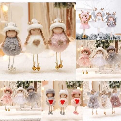 4pcs New Year Christmas Plush Angel Doll Christmas Tree Home Decoration Navidad 2021 Gift Kerst Gift home decoration