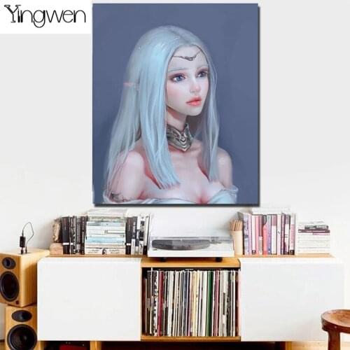 5D Diy Diamond Painting Ukiyo-e Elf Anime Girl Fantasy Diamond Embroidery Full Drill Cross Stitch Mosaic Home Decor Art Gift