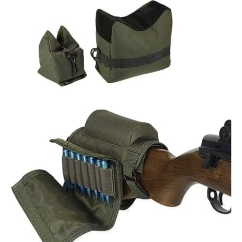 Tactical Hunting Gun Accessories Unfilled Sandbag Shooting Sniper Rifle Gun Support Bag + Cheek Rest Bag With Magazine Pouch