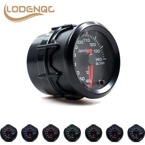 Lodenqc Car Meter Oil Temp Gauge 7 Colors LED 40-140 Celsius Oil Temperature Meter High Speed Motor With Sensor