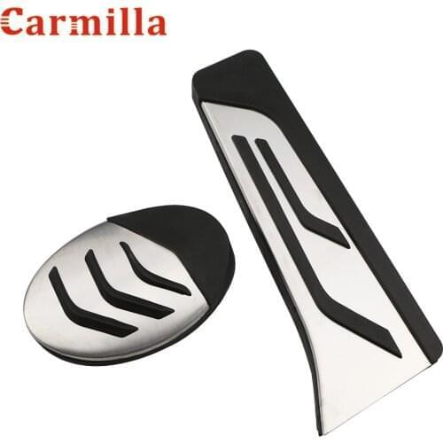 Carmilla Stainless Steel Car Styling Fuel Gas Pedal Car Brake Pedals Cover for BMW X1 F48 AT 2016 2017 2018 Auto Parts