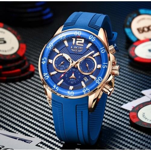 Relogio Masculino 2021 LIGE Fashion Mens Watch Top Brand Luxury Silicone Waterproof Watch Men Quartz Clock Sport Wrsitwatches