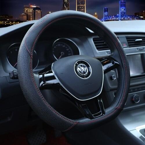 New D Shape Steering Wheel Cover for VW Golf 7 Polo 2014-2019 Scirocco Jetta 6 2017-2019 Santana 2016-2018 Auto Accesorioss