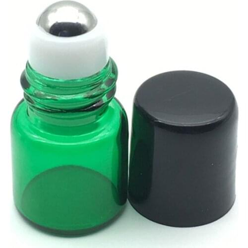 3pcs Essential Oil 1ml Green Roller Bottle Roll on Bottles for Refillable Perfume Sample Bottle Free Shipping