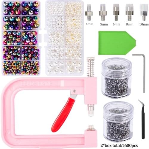 Hot Sale 600pcs-1728pcs Pearl Set /Pearl Setting Machine Pearl Handmade Tools /Shoes/Clothes/Bags/Skirt Setting DIY Accessories