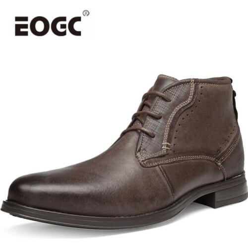 Vintage Style Quality Men Boots Natural Leather Outdoor Boots Men Waterproof Autumn Ankle Boots Comfort Non-slip Shoes Men