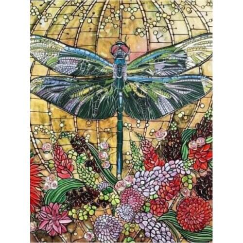 Landscape Diamond Mosaic Painting Dragonfly Floral Diamand Paint Complet Rhinestones Picture Wall Stickers New Hobby Diamond Dot
