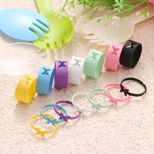 KISS WIFE Colorful Butterfly Snake Rings For Women Men Lover Couple Rings Set Adjustable Open Rings 2021 Trend Fashion Jewelry