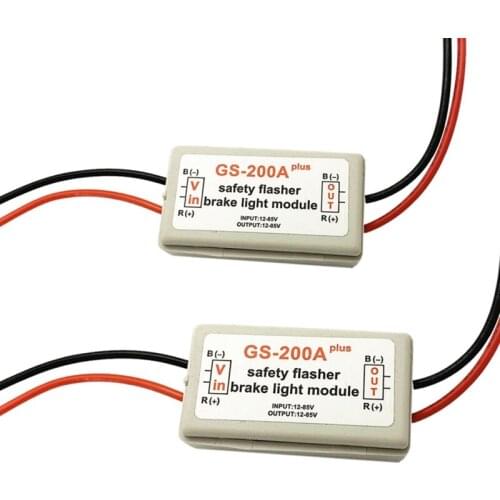2Pcs 10-30V Car GS-200A Brake Tail Light Flash Strobe Controller Flasher Module LED