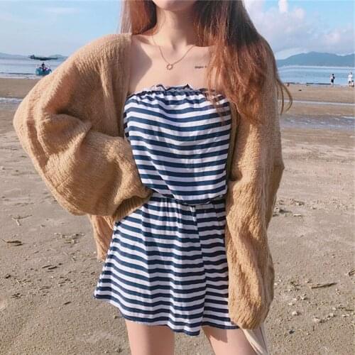 Korean College Wind Lazy Loose Sunscreen Knitted Cardigan Loose Solid Color Outerwear