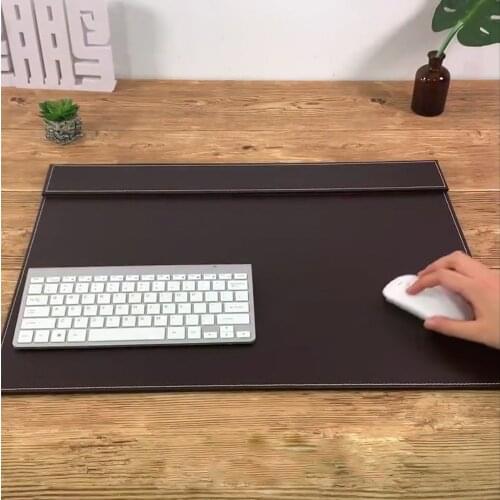 Large Desk Pad with Flip Cover 60*45 Cm under Hand Desk PU Leather Office Underhand for Writing Table Mousepad Surface for Mouse