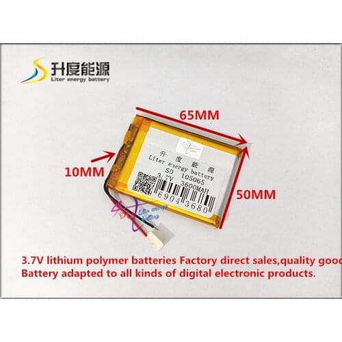 Best battery brand Large capacity 3.7 V rechargeable batteries GPS navigator MP4 battery cell 105065 3600mah battery