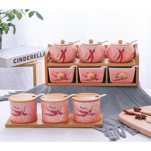 Kitchen seasoning pot set with lid seasoning pot single layer double layer with drawer chopstick tube combination jars LB032008