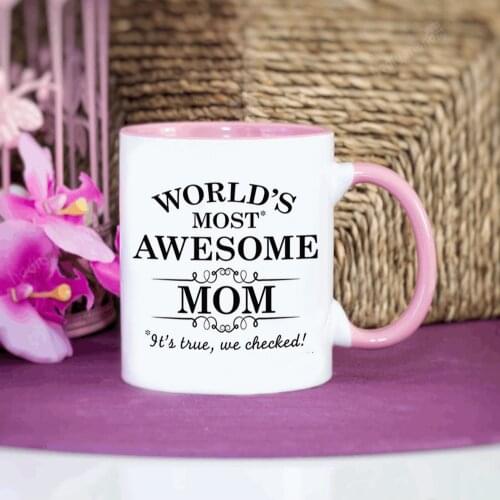 Worlds Most Awesome Mom Coffee Cup 11oz Creative Ceramic Tea Mug Mothers Day Gift Cups and Mugs Drop Shipping