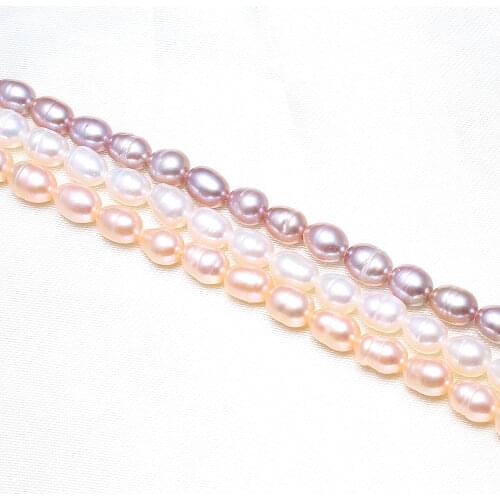 Natural cultured white pink purple freshwater pearl beads 5-6mm for DIY Jewelry