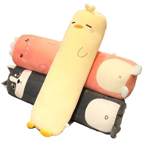 2020 Latest cute cartoon animal plush pillow dinosaur penguin rabbit sleep pillow sandwich bed plush toy holiday gift