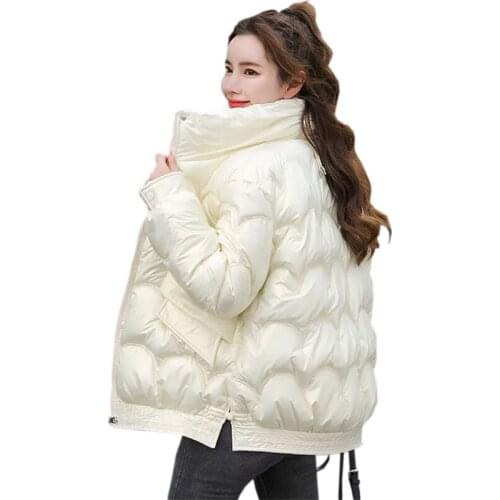 2021 New Winter Jacket Womens Parkas High Quality Casual Cotton Clothes Loose Solid Thick Coat Hooded Jackets Female Outwear