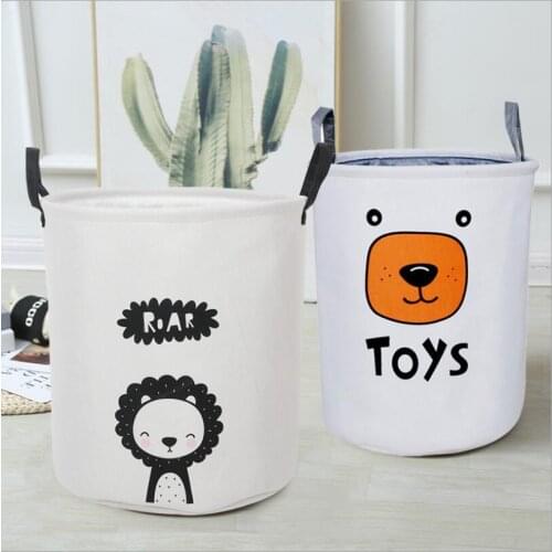 New Thick double layer Cartoon Laundry Hamper Clothes Storage Baskets Home decoration storage barrel kids toy organizer basket
