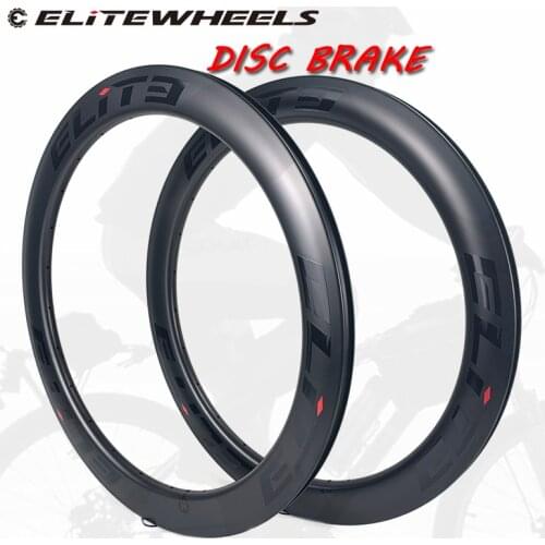 ELITEWHEELS 700c 60mm Cyclocross Road Disc Carbon Rim 27/25mm Width Tubeless Clincher Tubular UD Matte Finish For Bicycle Wheels