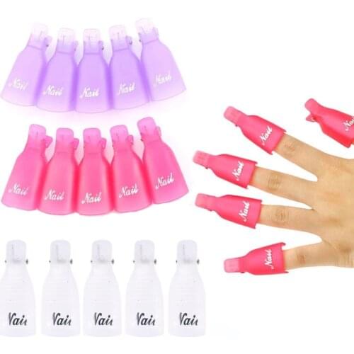 Nail Art Soak Off Cap Clips UV Gel Polish Remover Soak Off Wrap Cleaner Durable Plastic Nail Clip Art Tool